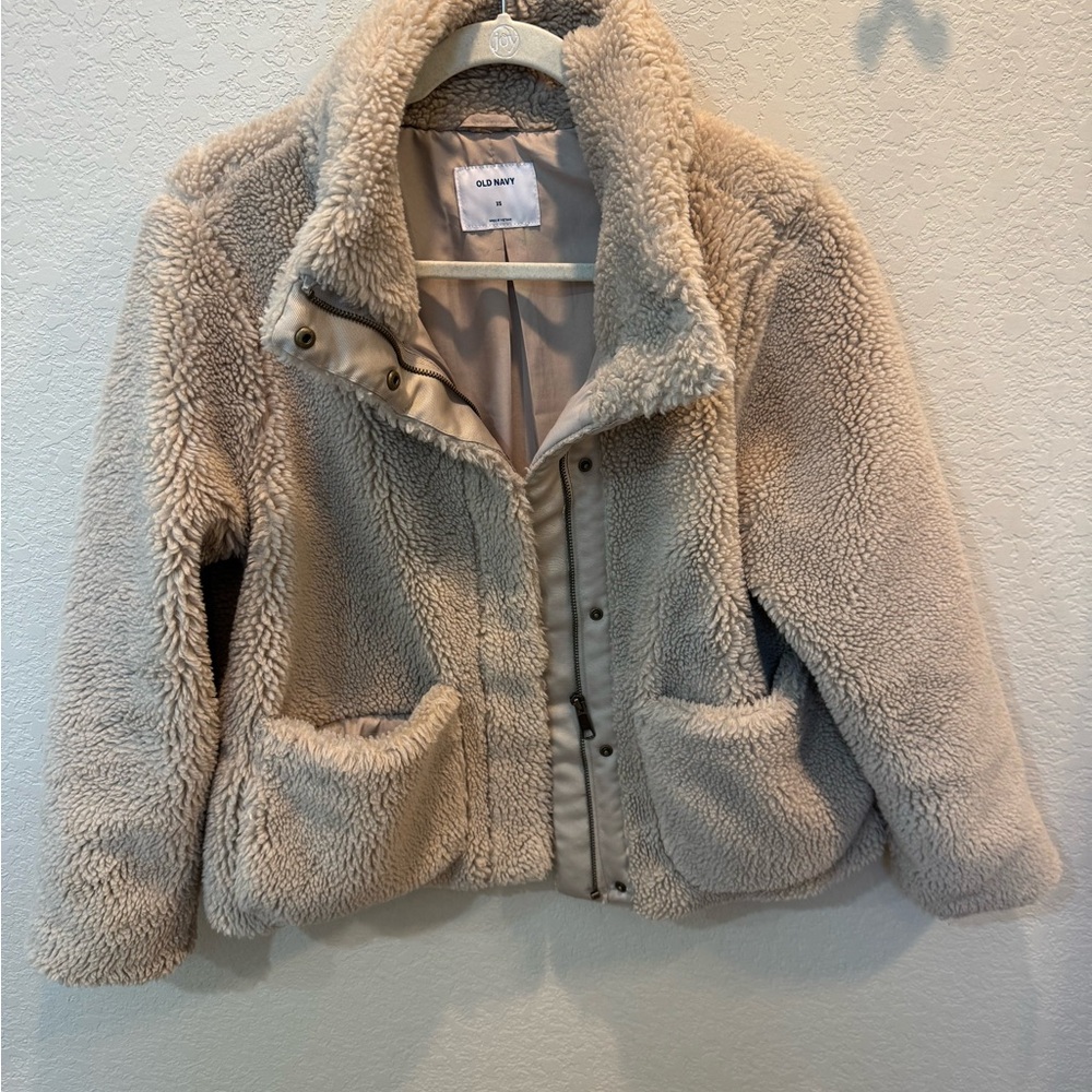 Old Navy Teddy Jacket in Cream